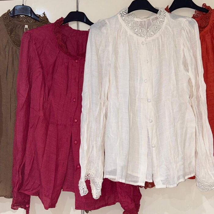 Camisa Cuello Bordado