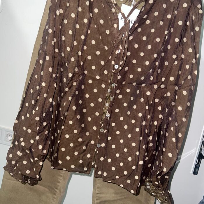 Nueva camisa Lunares Marron  lazada