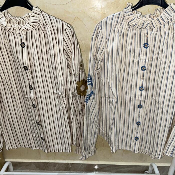 Nueva camisa Flores Bordadas