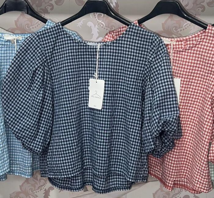 Nueva camisa Vichy Manga abullonada